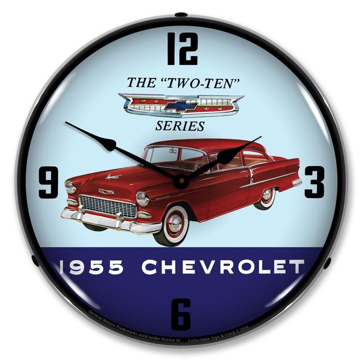 Collectable Sign and Clock - 1955 Chevrolet Two Ten Clock - 