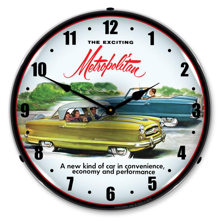 Collectable Sign and Clock - 1955 Metropolitan Clock - Wall 