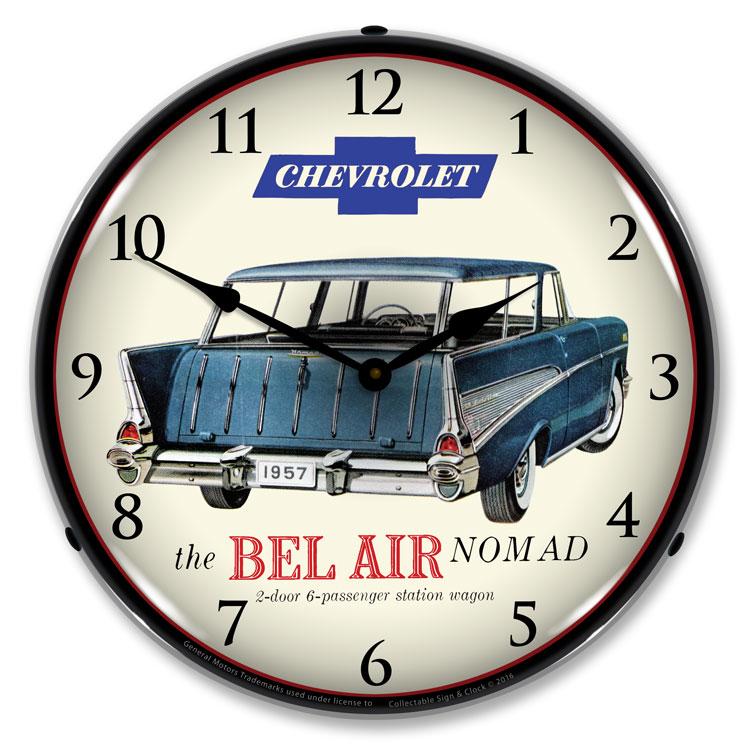 Collectable Sign and Clock - 1957 Chevrolet Bel Air Nomad 