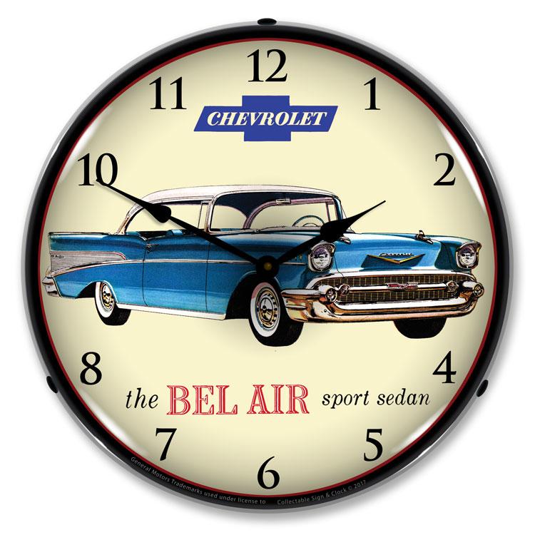 Collectable Sign and Clock - 1957 Chevrolet Bel Air Clock - 