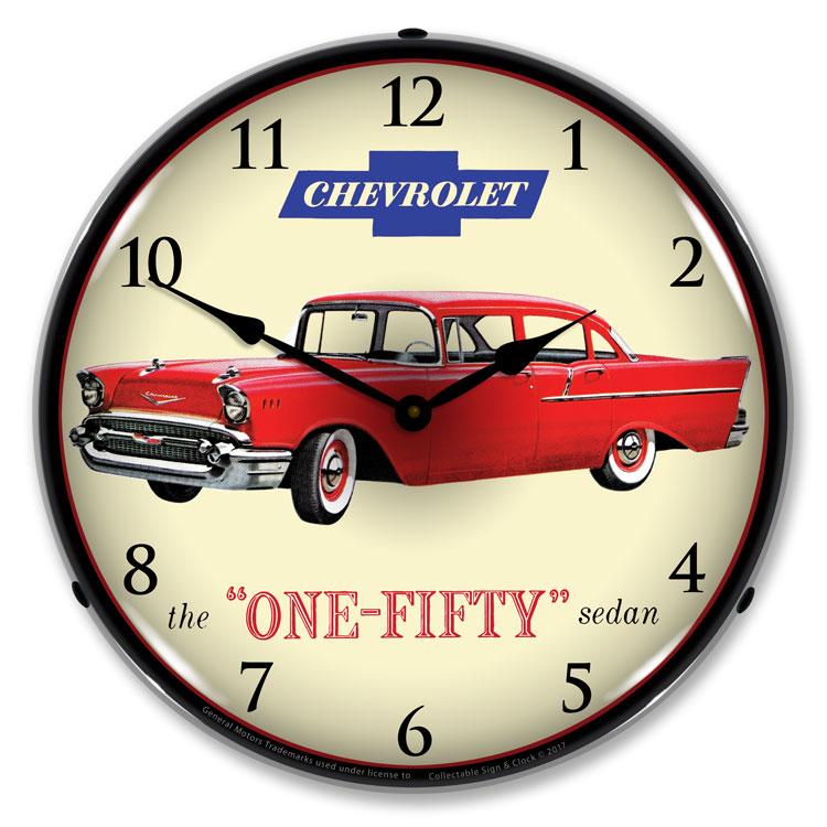 Collectable Sign and Clock - 1957 Chevrolet One Fifty Clock 