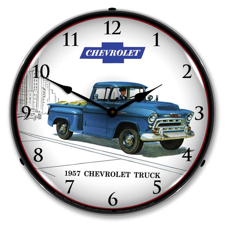 Collectable Sign and Clock - 1957 Chevrolet Truck Clock - 