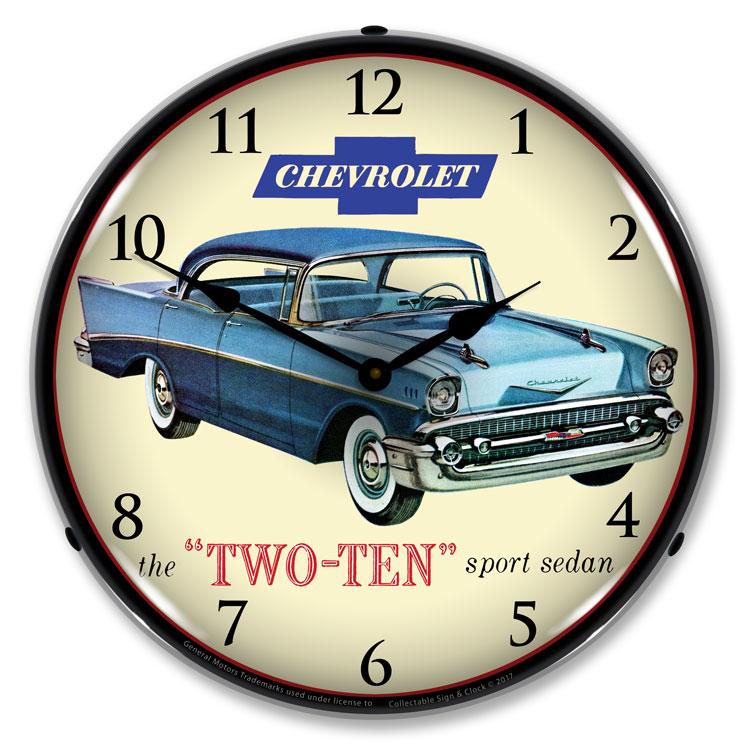 Collectable Sign and Clock - 1957 Chevrolet Two Ten Clock - 