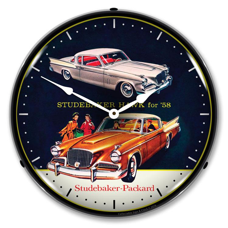Collectable Sign and Clock - 1958 Studebaker Hawk Clock - 