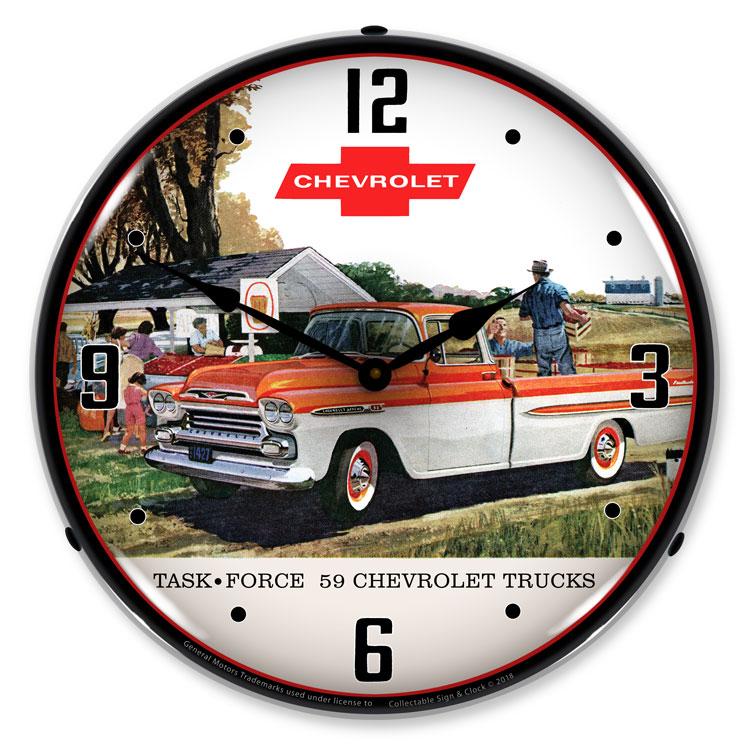 Collectable Sign and Clock - 1959 Chevrolet Task Force Truck