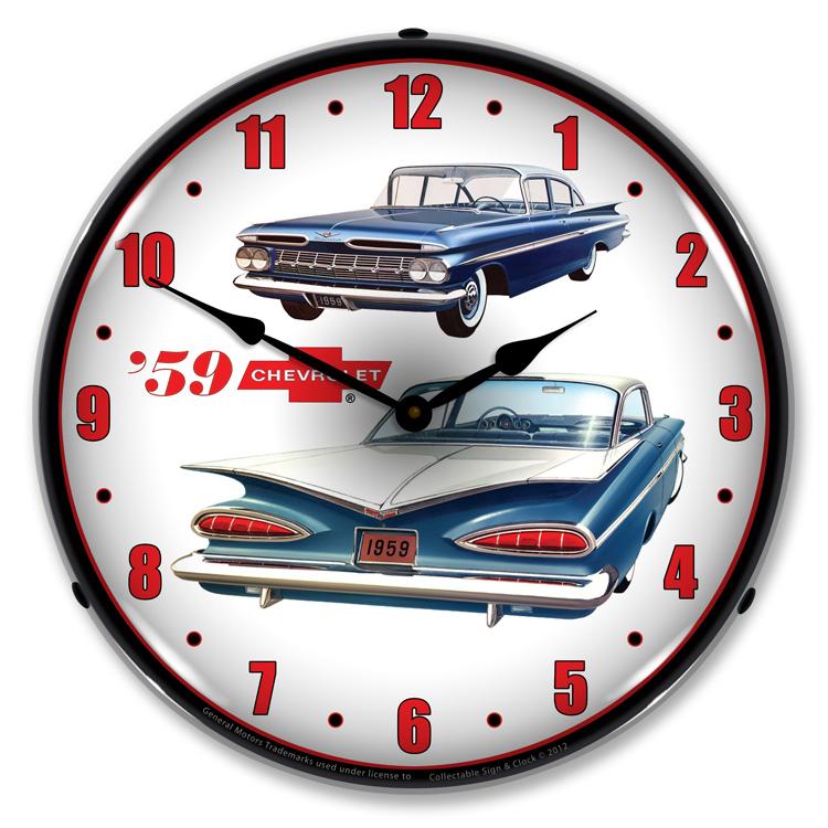Collectable Sign and Clock - 1959 Chevrolet Clock - Wall 