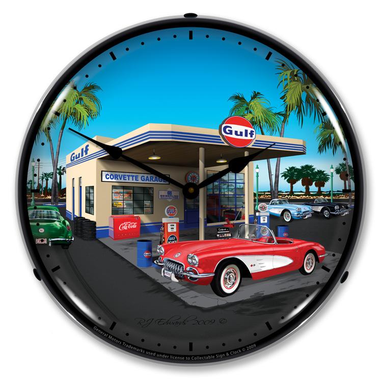 Collectable Sign and Clock - 1959 Corvette Clock - Wall 