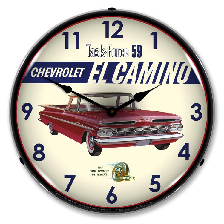 Collectable Sign and Clock - 1959 El Camino Clock - Wall 