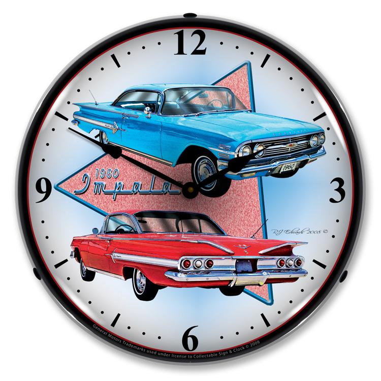 Collectable Sign and Clock - 1960 Impala Clock - Wall Clocks