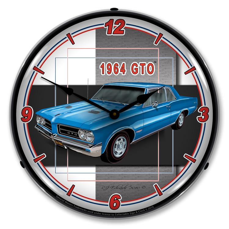 Collectable Sign and Clock - 1964 GTO Clock - Wall Clocks