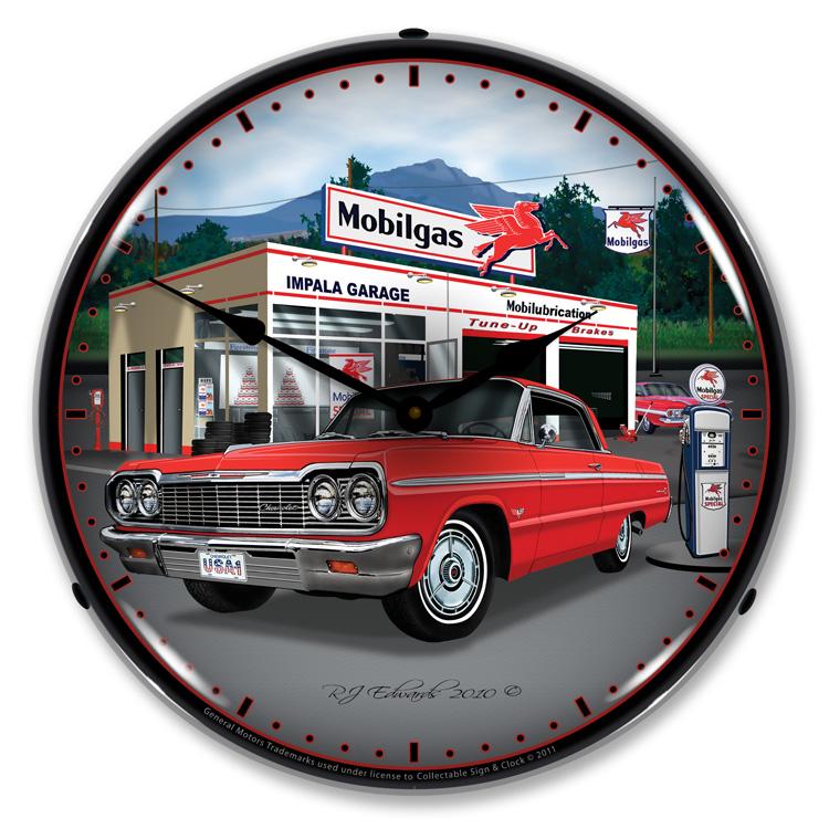 Collectable Sign and Clock - 1964 Impala Garage Clock - Wall