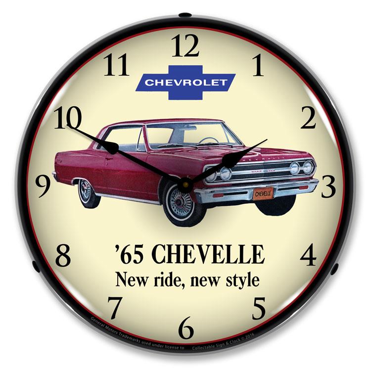 Collectable Sign and Clock - 1965 Chevelle Clock - Wall 