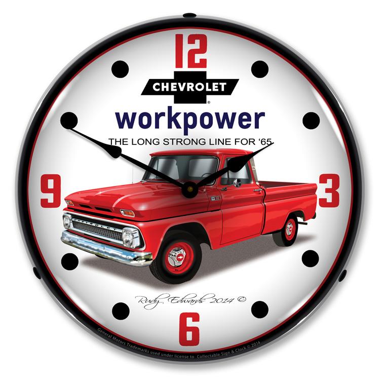 Collectable Sign and Clock - 1965 Chevrolet Truck Clock - 