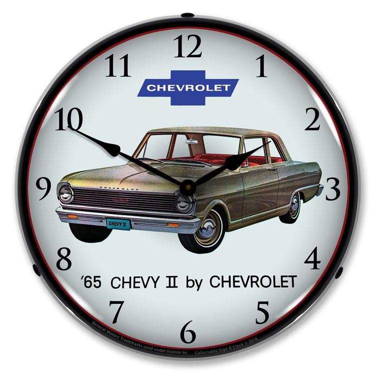 Collectable Sign and Clock - 1965 Chevy II Nova Clock - Wall