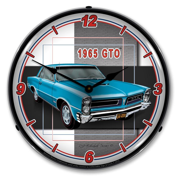 Collectable Sign and Clock - 1965 GTO Clock - Wall Clocks