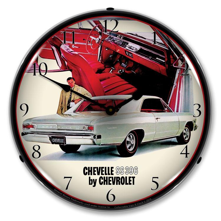 Collectable Sign and Clock - 1966 Chevelle SS 396 RI Clock -