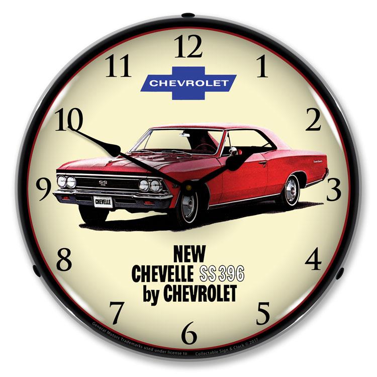Collectable Sign and Clock - 1966 Chevelle SS 396 Clock - 