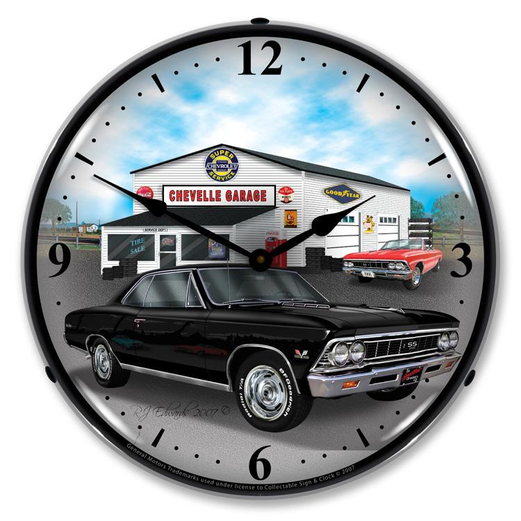Collectable Sign and Clock - 1966 Chevelle Clock - Wall 