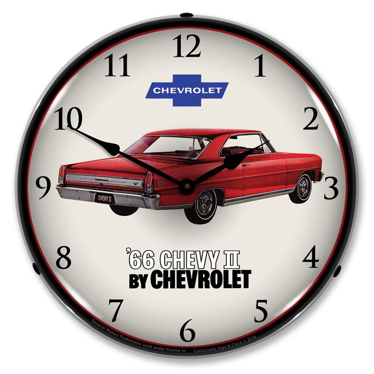 Collectable Sign and Clock - 1966 Chevy II Nova Super Sport 