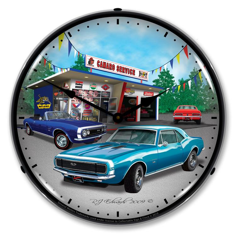 Collectable Sign and Clock - 1967 Camaro Clock - Wall Clocks