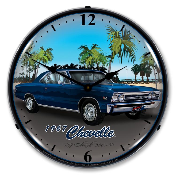 Collectable Sign and Clock - 1967 Chevelle Clock - Wall 