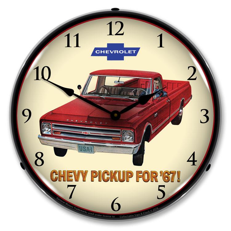 Collectable Sign and Clock - 1967 Chevrolet Pickup Clock - 