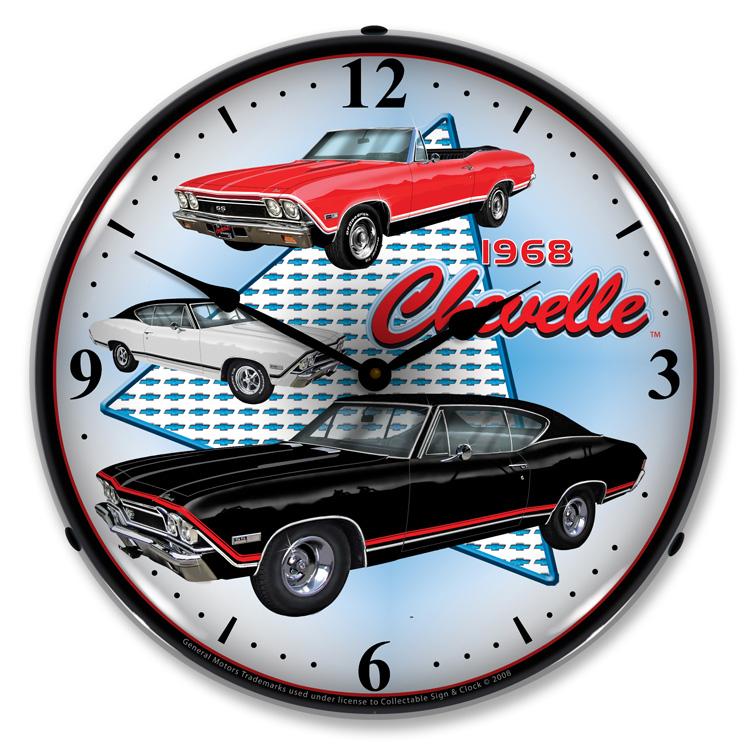 Collectable Sign and Clock - 1968 Chevelle Clock - Wall 