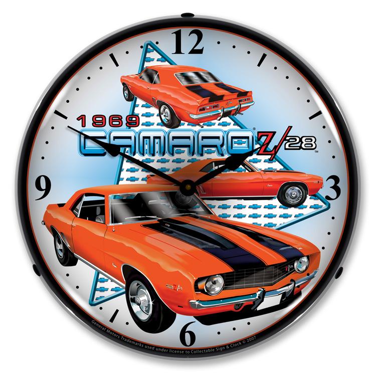Collectable Sign and Clock - 1969 Camaro Z28 Clock - Wall 