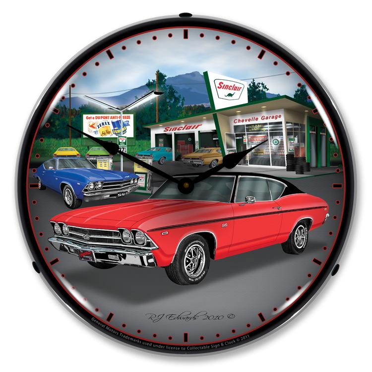 Collectable Sign and Clock - 1969 Chevelle Clock - Wall 