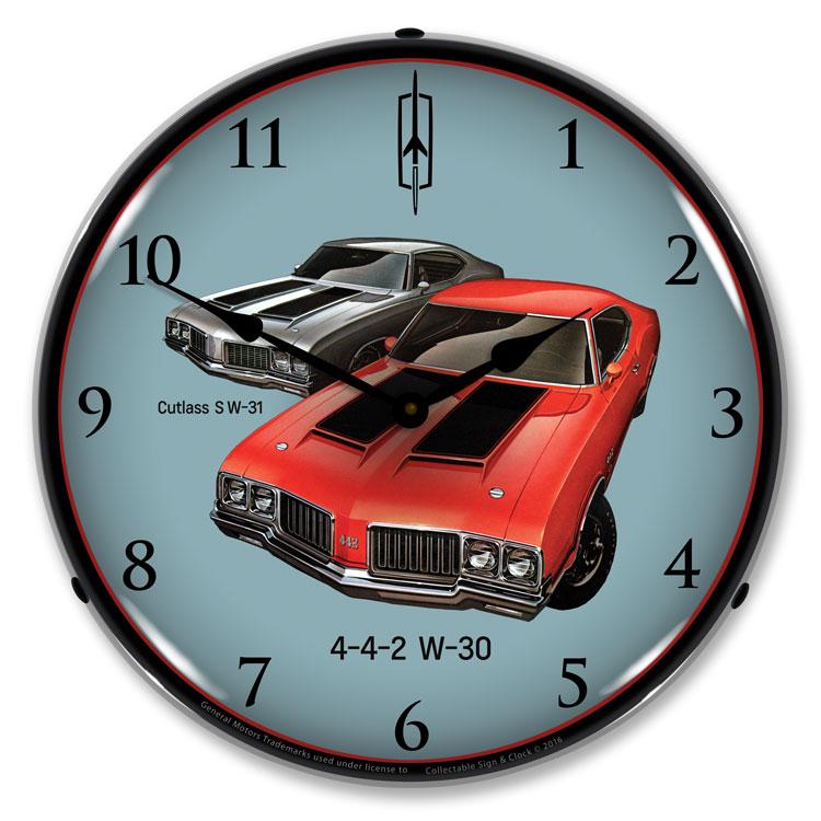 Collectable Sign and Clock - 1970 442 W-30 and W-31 Clock - 