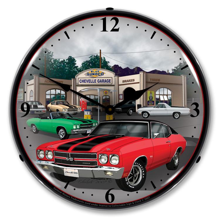 Collectable Sign and Clock - 1970 Chevelle Clock - Wall 