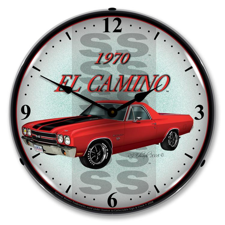 Collectable Sign and Clock - 1970 El Camino Clock - Wall 