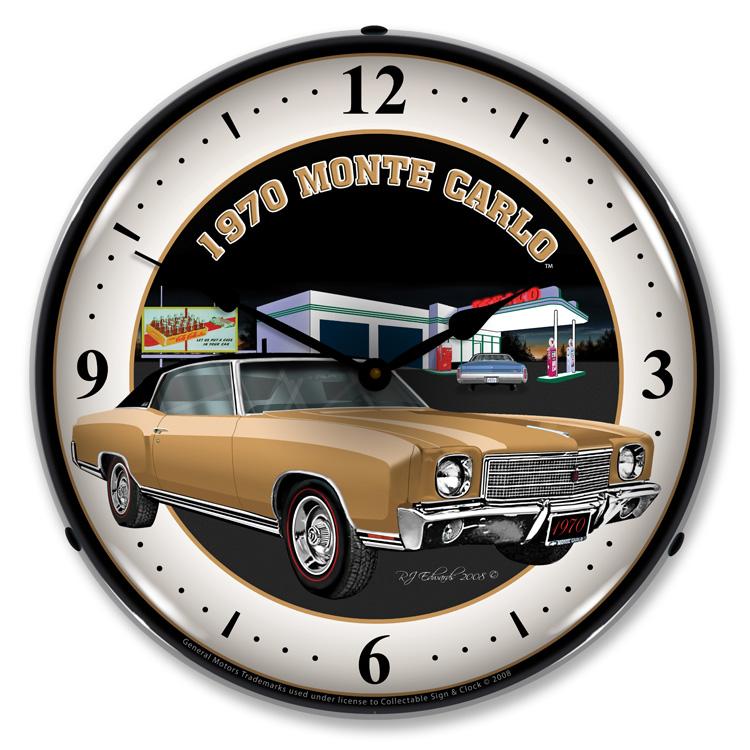 Collectable Sign and Clock - 1970 Monte Carlo Clock - Wall 