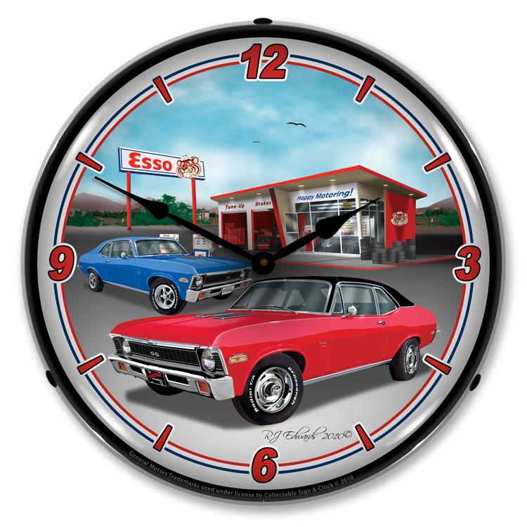 Collectable Sign and Clock - 1970 Nova Clock - Wall Clocks