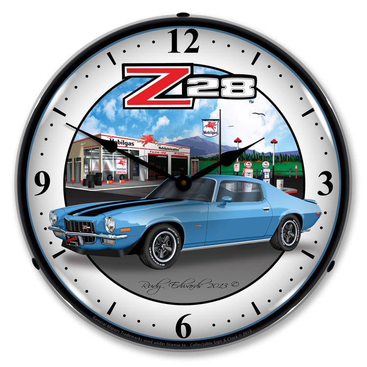 Collectable Sign and Clock - 1970 Z28 Camaro Clock - Wall 
