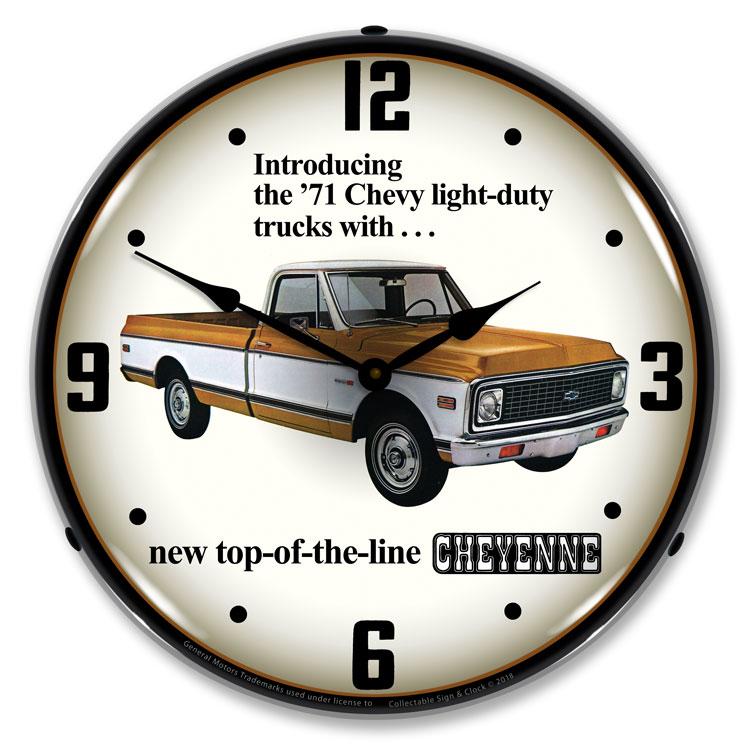 Collectable Sign and Clock - 1971 Chevrolet Truck Clock - 