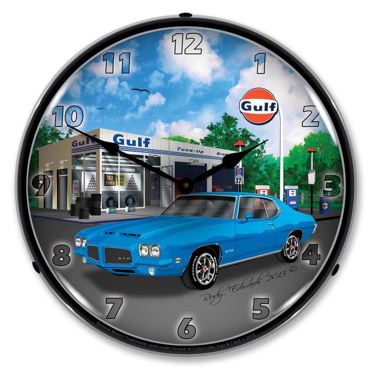 Collectable Sign and Clock - 1971 GTO Clock - Wall Clocks
