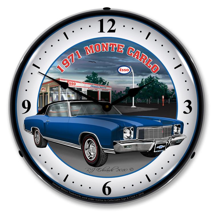 Collectable Sign and Clock - 1971 Monte Carlo Clock - Wall 