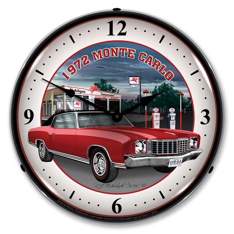 Collectable Sign and Clock - 1972 Monte Carlo Clock - Wall 