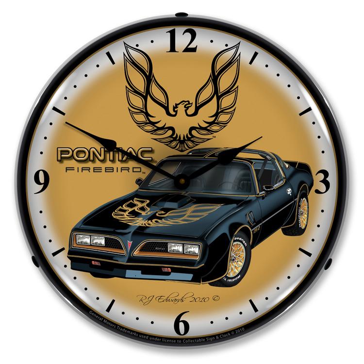 Collectable Sign and Clock - 1977 Pontiac Firebird Clock - 