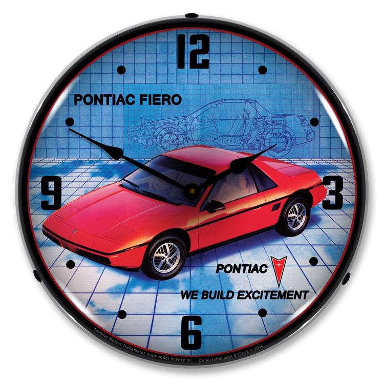 Collectable Sign and Clock - 1984 Pontiac Fiero Clock - Wall