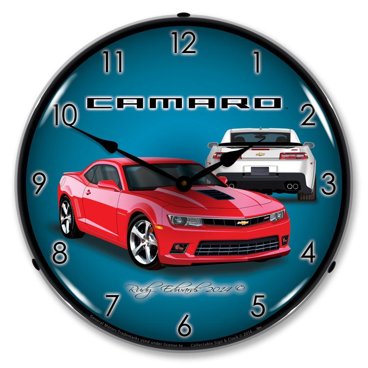 Collectable Sign and Clock - 2014 SS Camaro Red Hot Clock - 