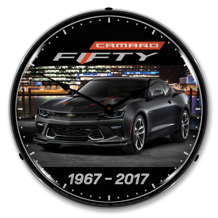 Collectable Sign and Clock - 2017 Camaro 50th Clock - Wall 