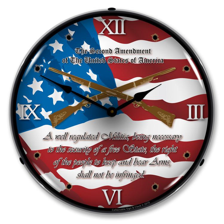 Collectable Sign and Clock - 2nd Amendment Clock - Wall 