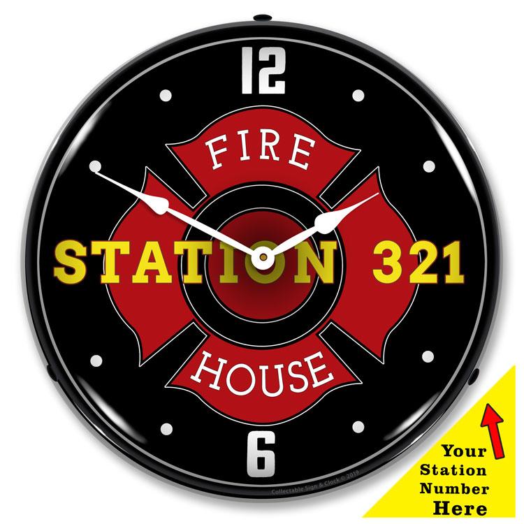 Collectable Sign and Clock - Add Your Fire Station Number 