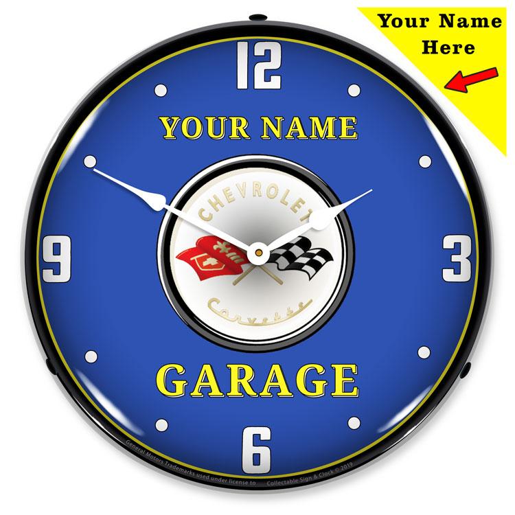 Collectable Sign and Clock - Add Your Name C1 Corvette 