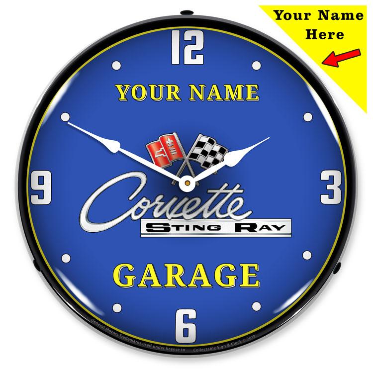 Collectable Sign and Clock - Add Your Name C2 Garage Clock -