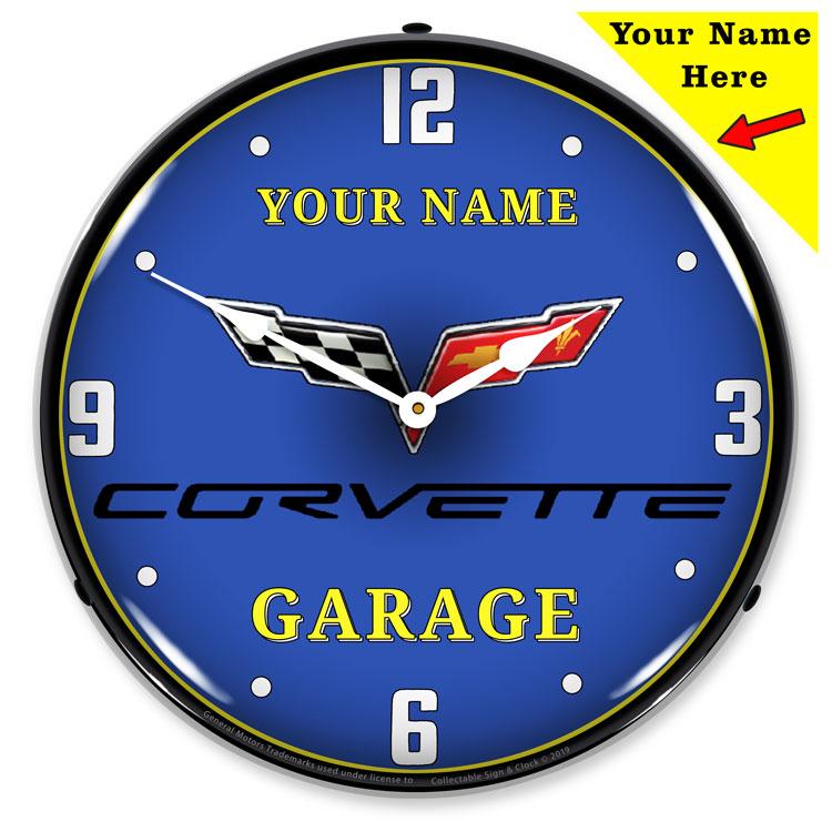 Collectable Sign and Clock - Add Your Name C6 Corvette 