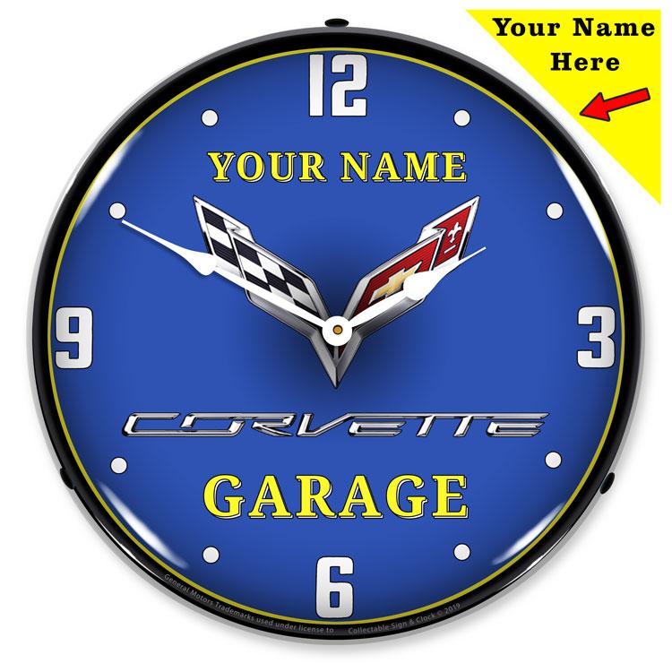 Collectable Sign and Clock - Add Your Name C7 Corvette 