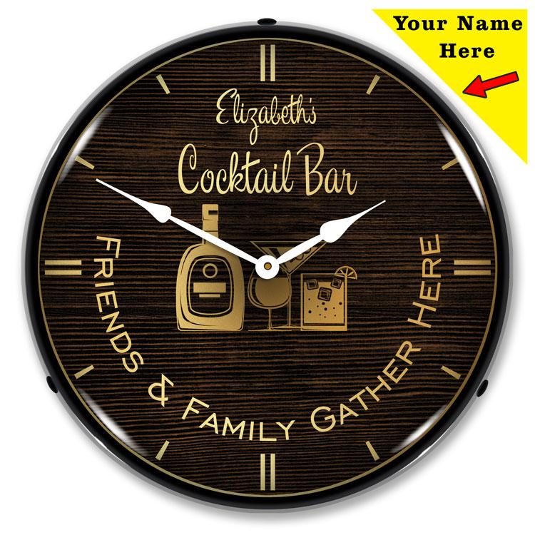 Collectable Sign and Clock - Add Your Name Cocktail Bar 